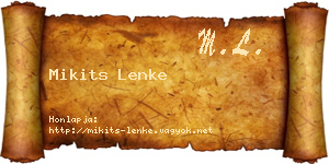 Mikits Lenke névjegykártya
